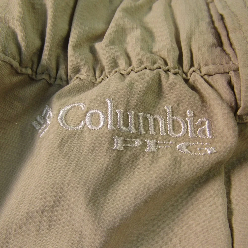 Columbia Pants Men Medium PFG Convertible Cargo Tan Nylon Ripstop Hiking Fishing